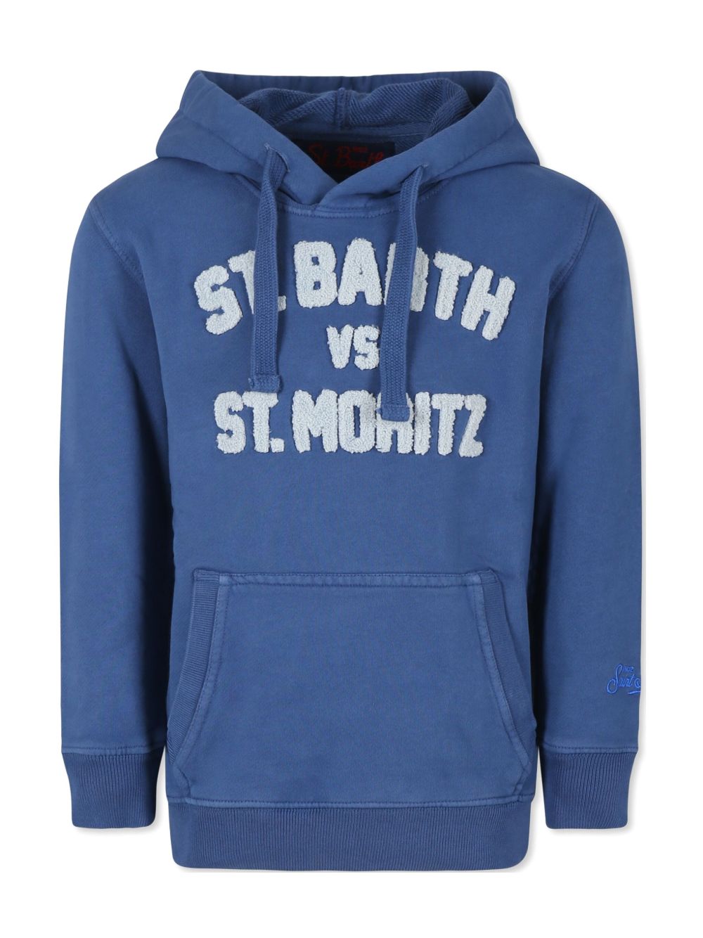 MC2 Saint Barth Kids 标贴连帽衫 - 蓝色