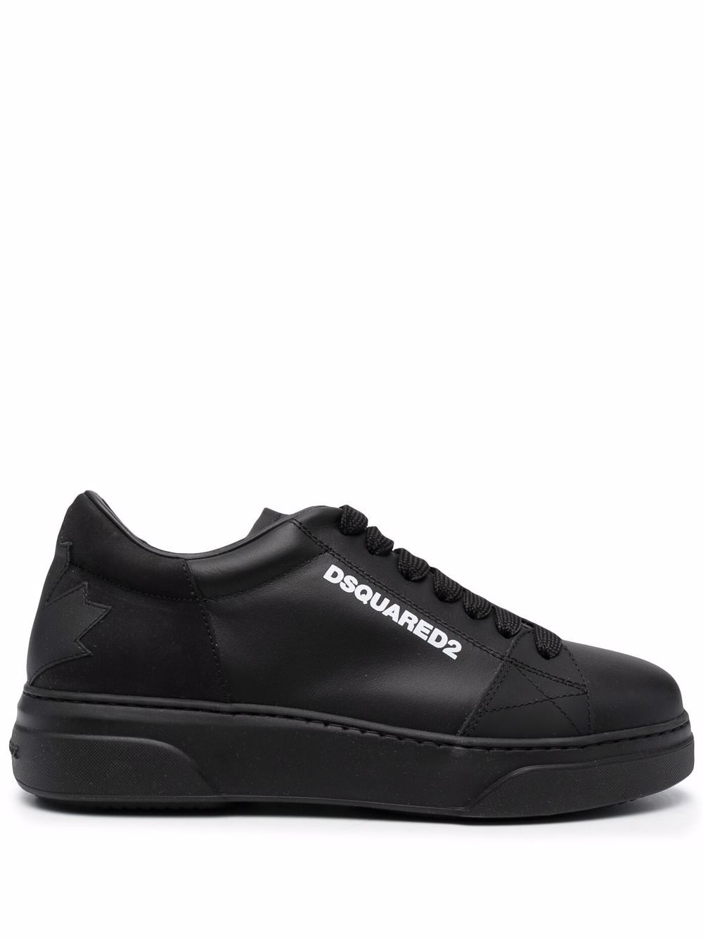 DSQUARED2 D2次方 叶片logo低帮板鞋 - 黑色