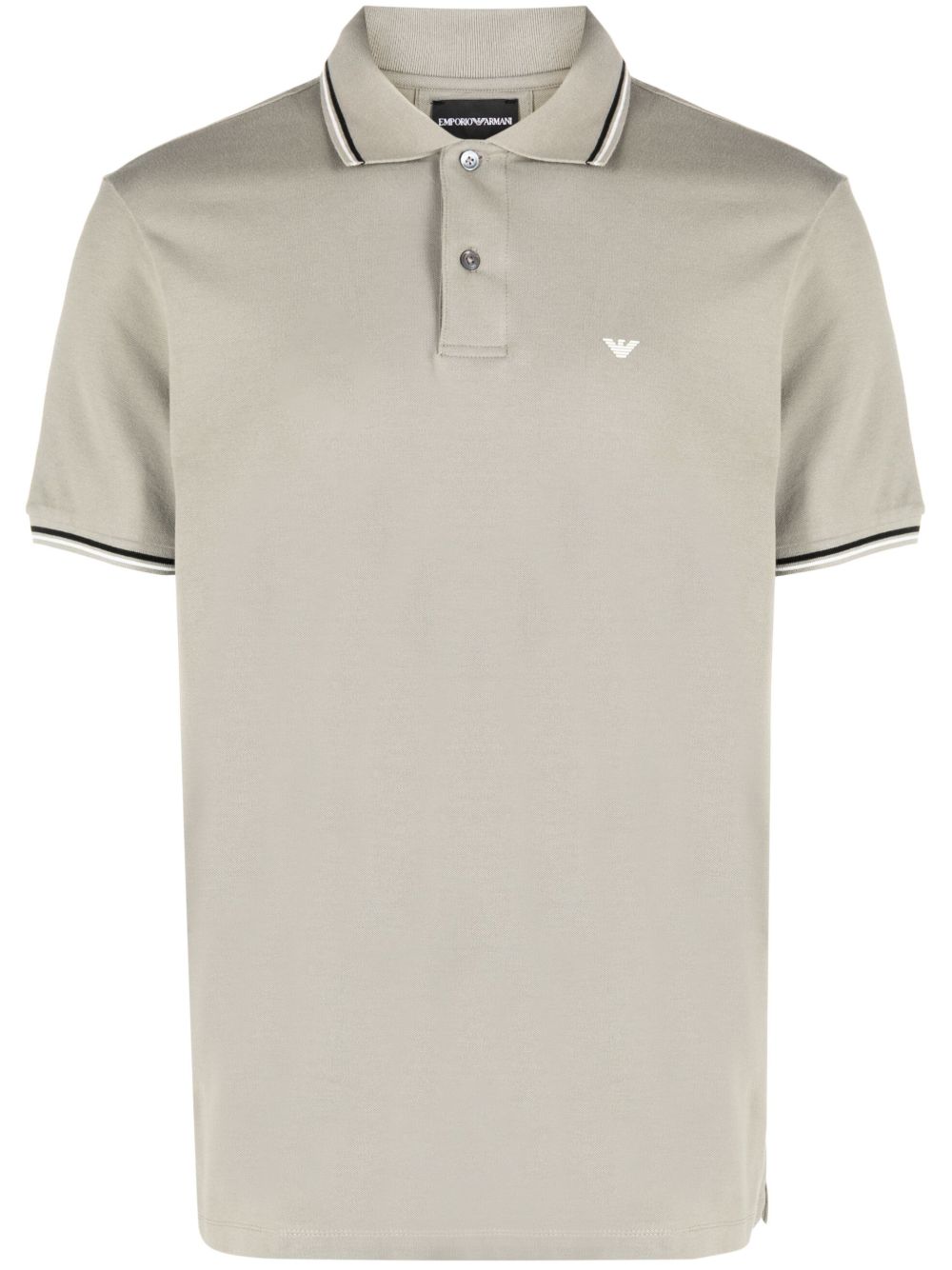 Emporio Armani logo刺绣polo衫 - 灰色