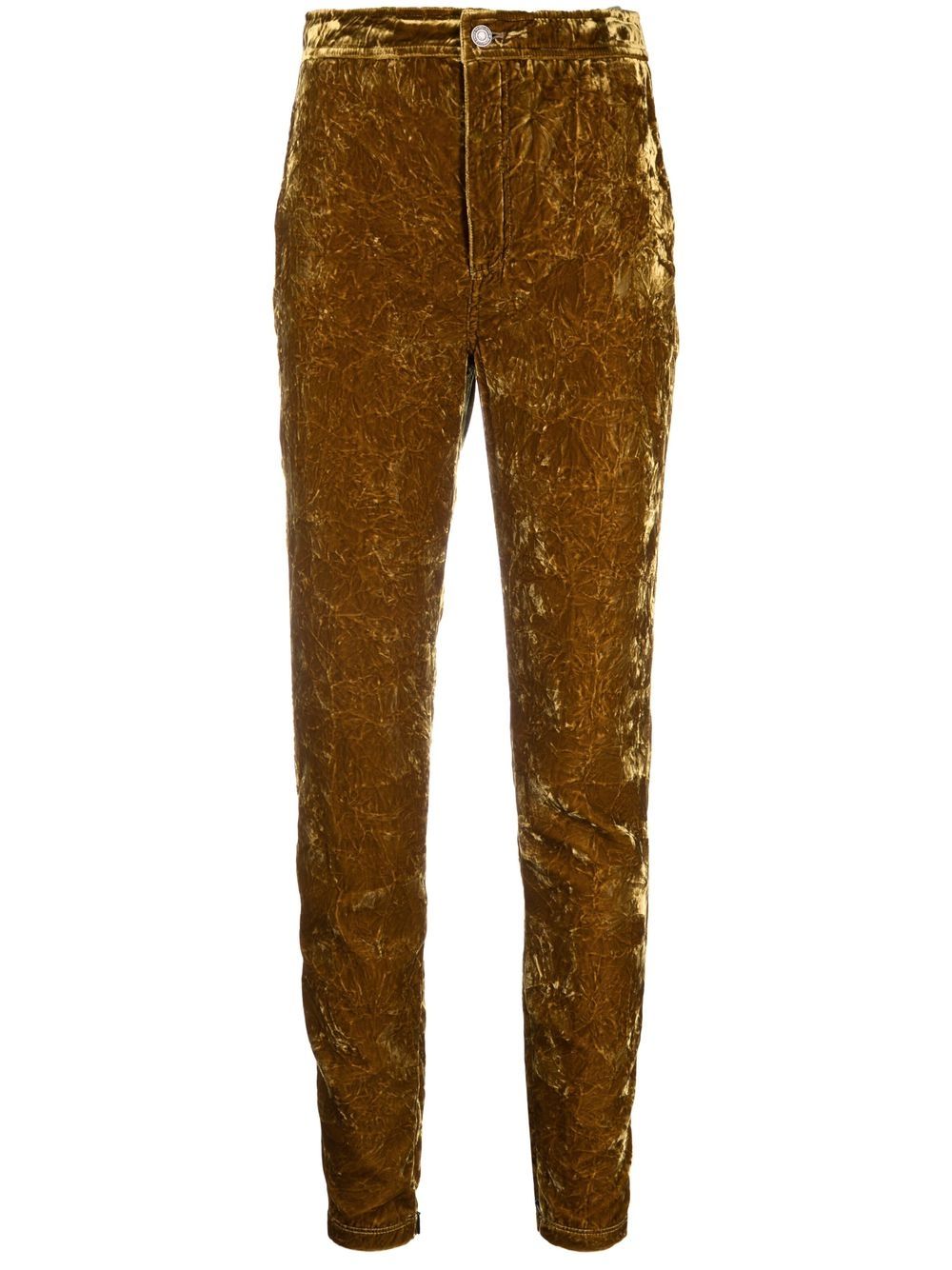 Saint Laurent 圣罗兰 丝绒效果修身长裤 - 绿色