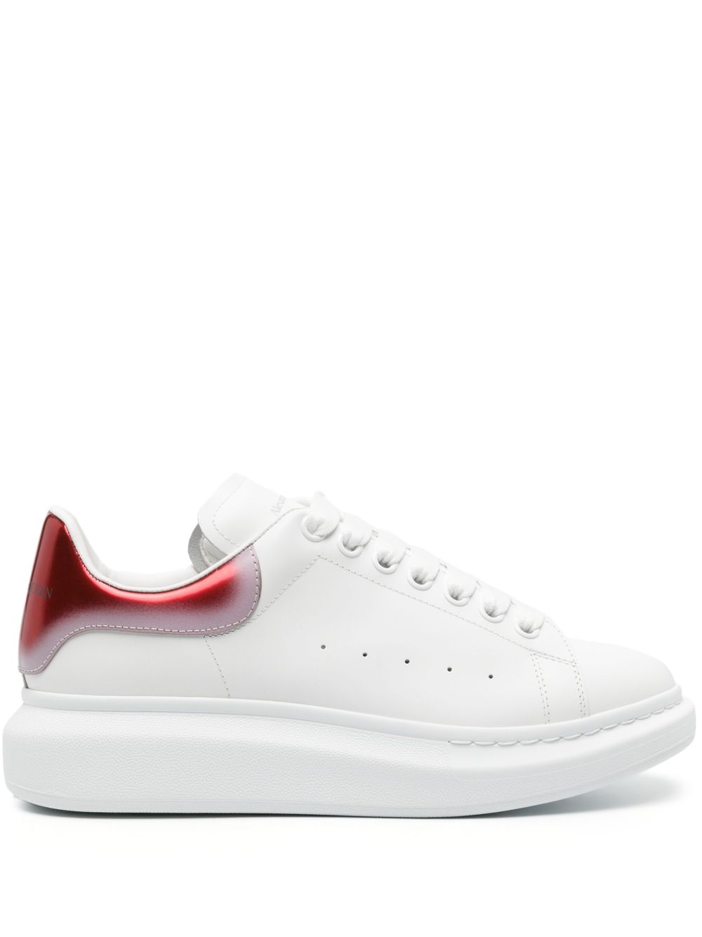 Alexander McQueen Oversized 皮质运动鞋 - 白色