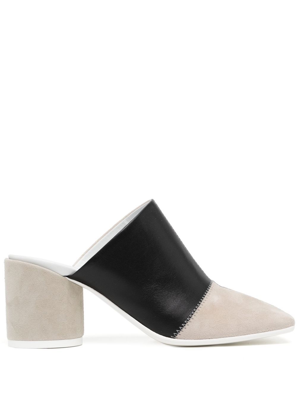 MM6 Maison Margiela 马丁·马吉拉时装屋 拼色穆勒鞋 - 黑色