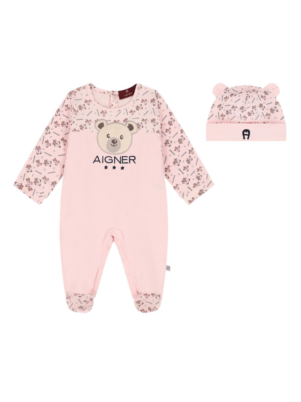 Aigner Kids Teddy Bear 连体衣套装 - 粉色