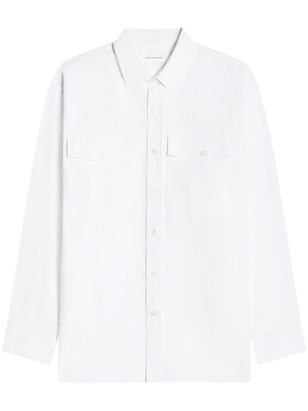 DRIES VAN NOTEN 长袖棉衬衫 - 白色