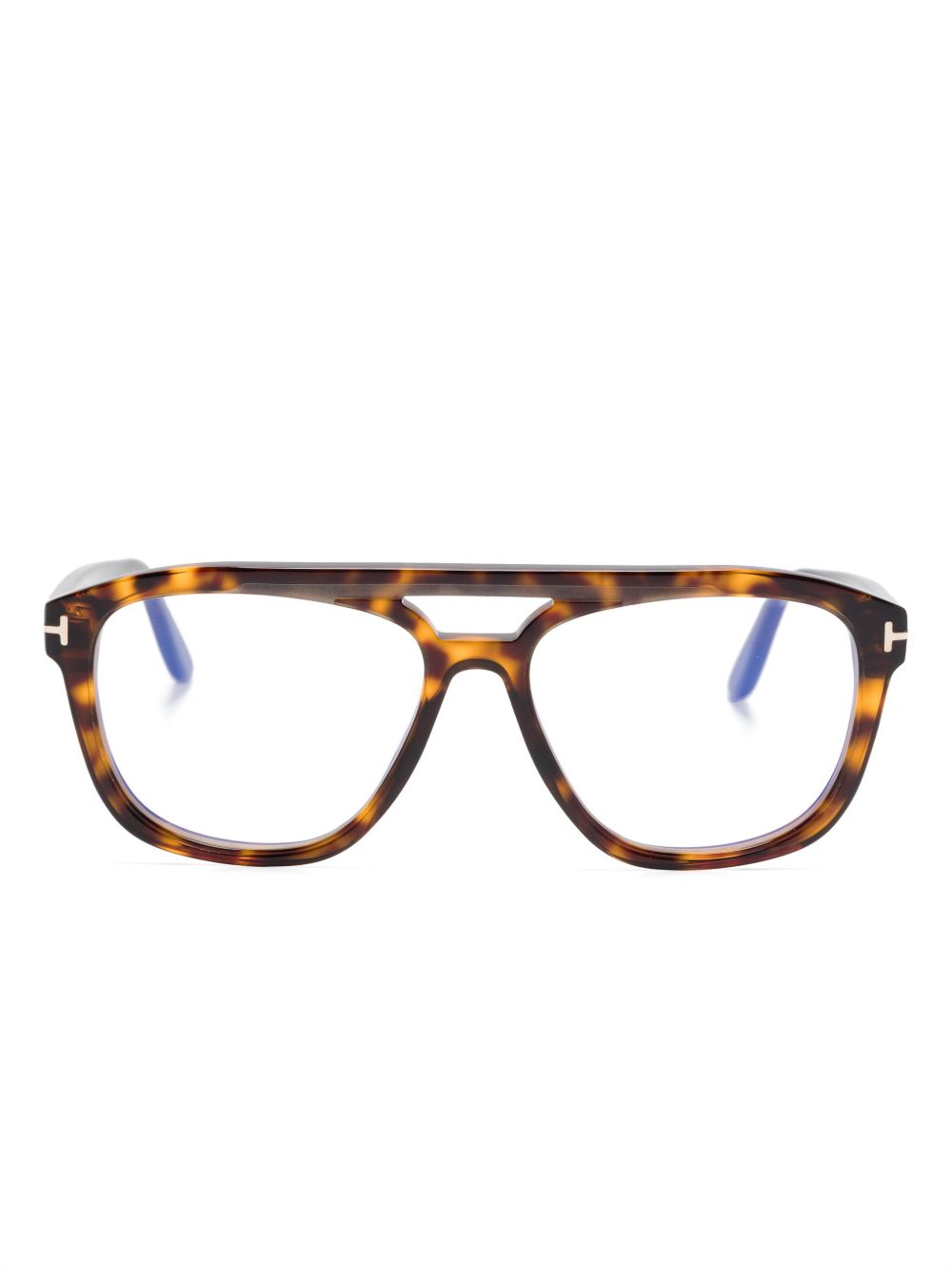 TOM FORD Eyewear 玳瑁纹效果眼镜 - 褐色