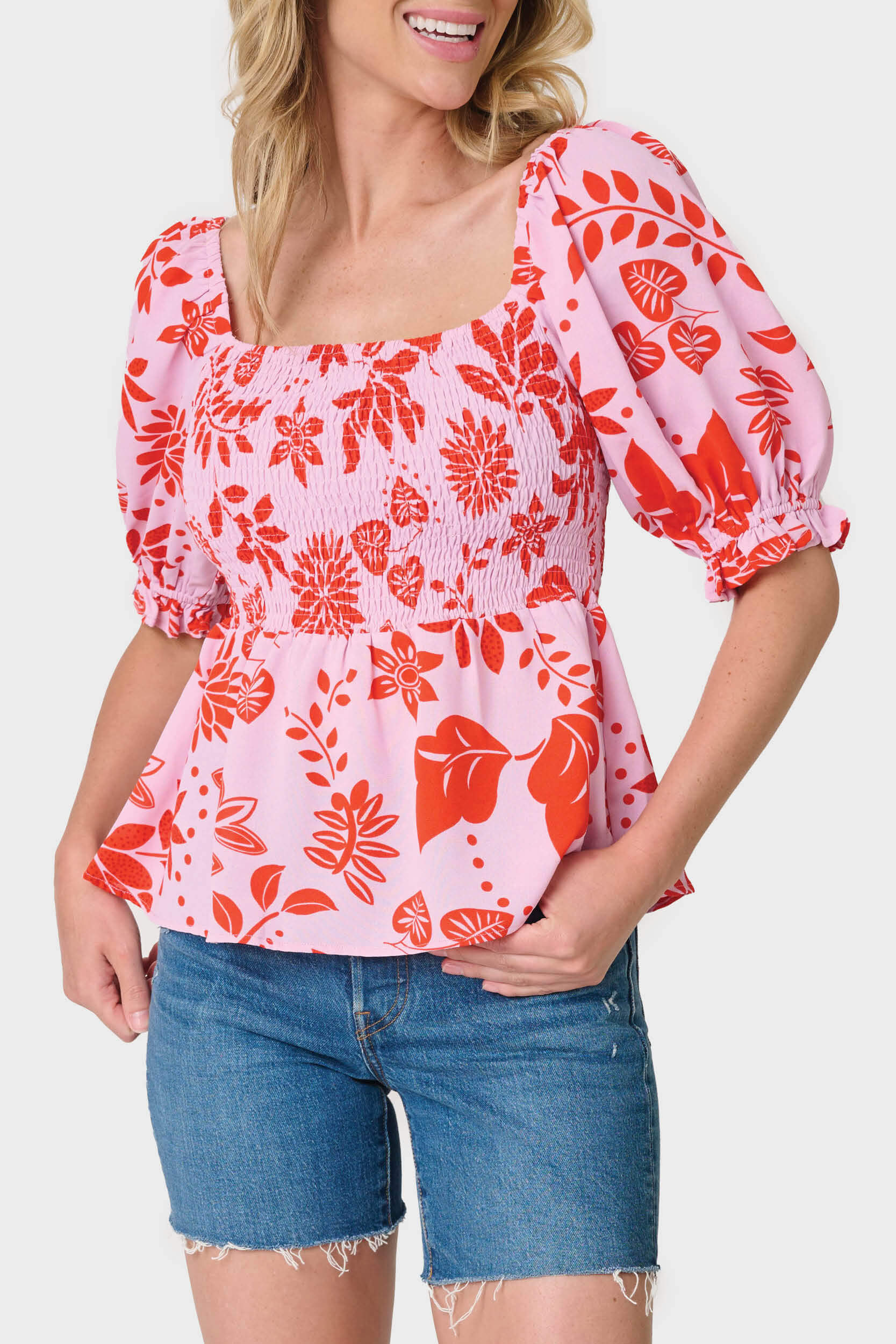 Soleado Smocked Top - Festival Floral M