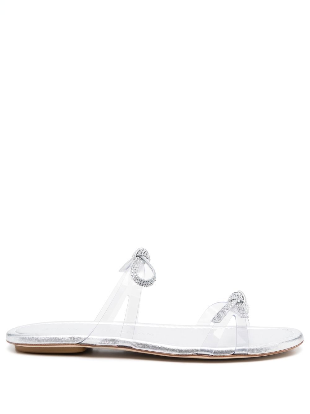 Stuart Weitzman SW Bow 拖鞋 - 白色