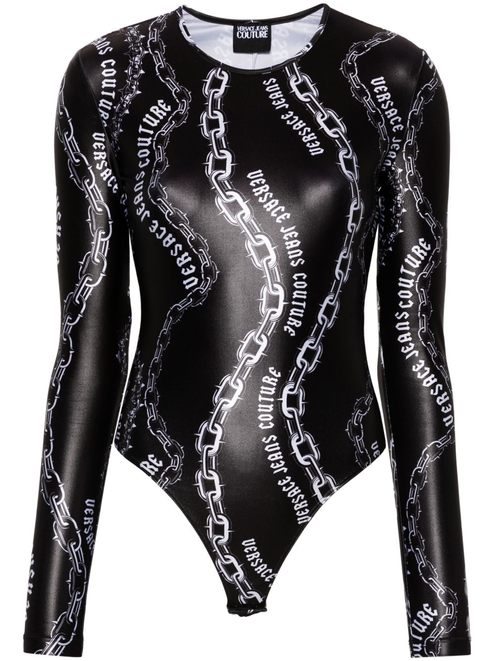 Versace Jeans Couture Chain Couture 印花连体衣 - 黑色