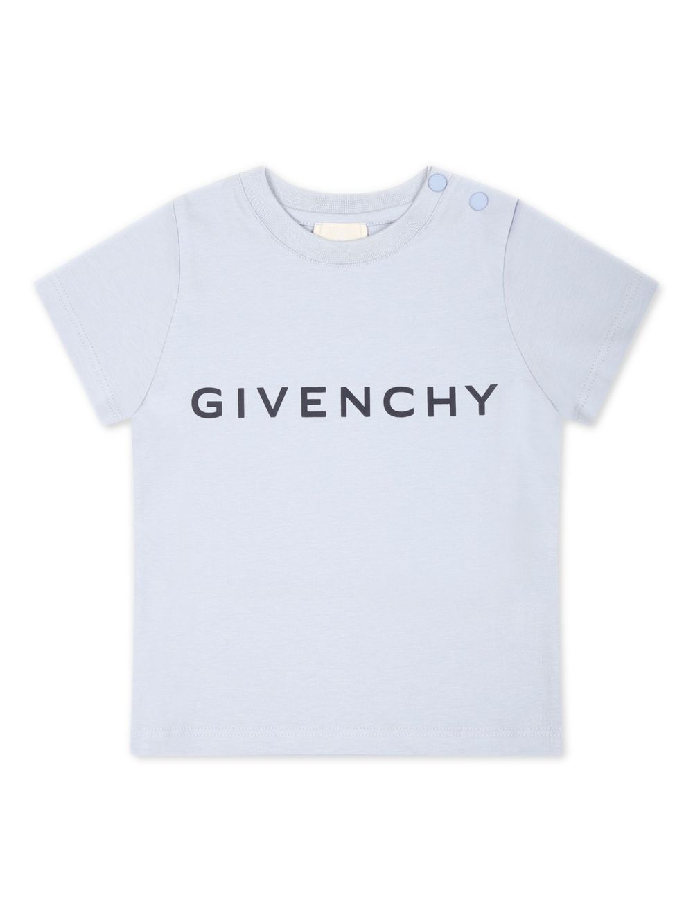 Givenchy Kids logo印花棉T恤 - 蓝色