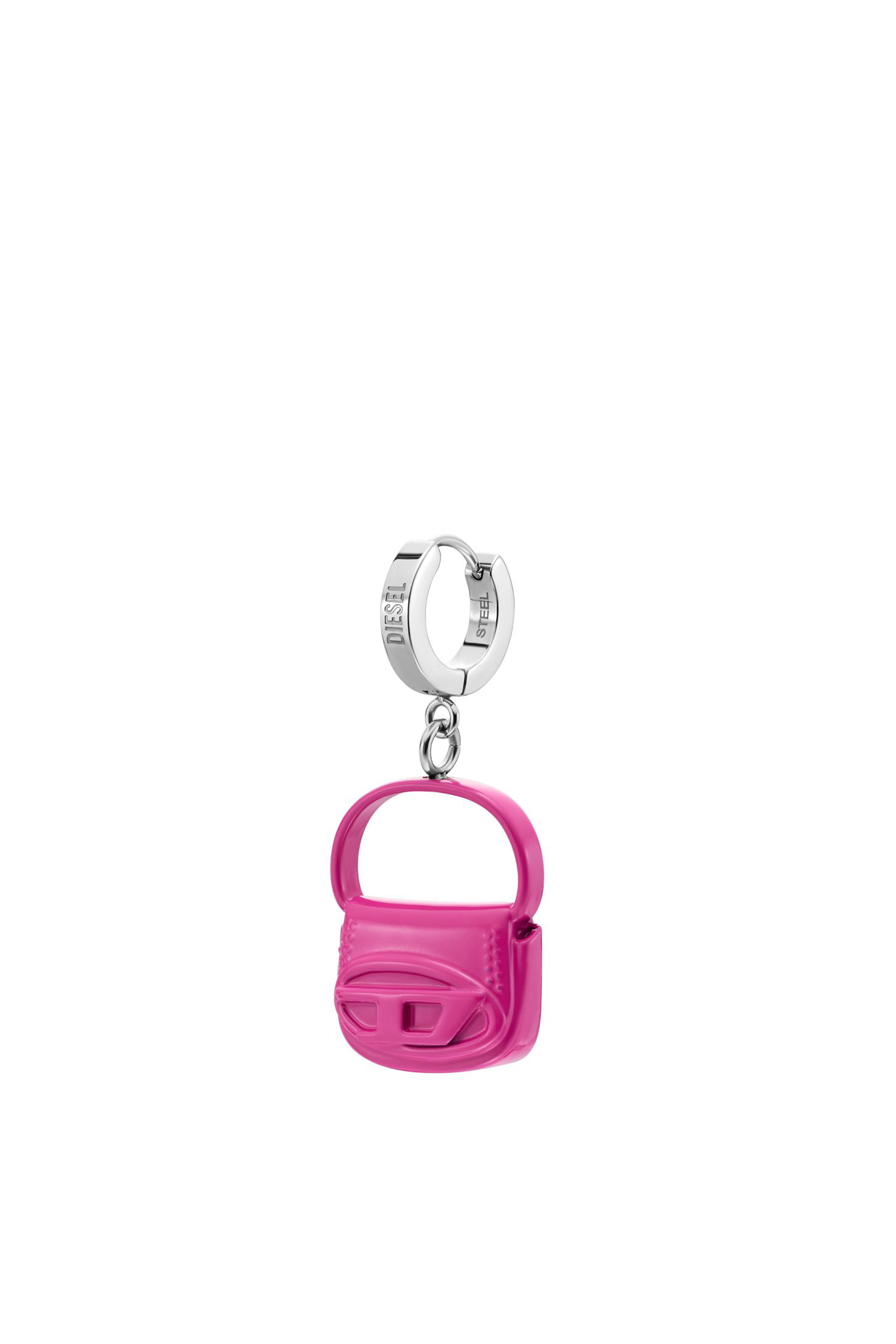 Diesel - Pink stainless steel drop earring - Earrings - Unisex - Pink