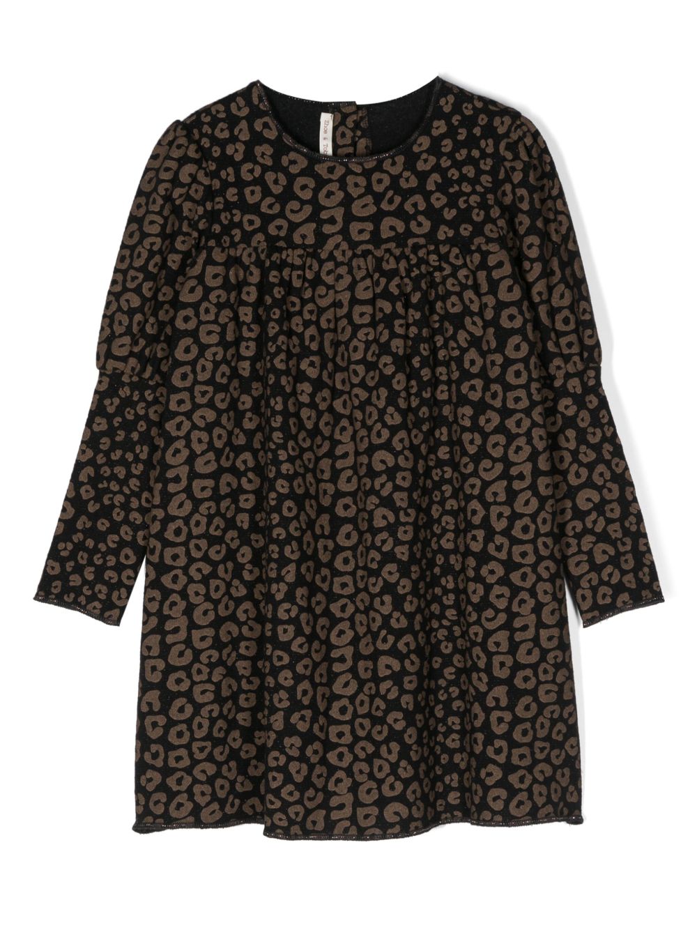 Zhoe & Tobiah cheetah-print long-sleeved dress - 灰色