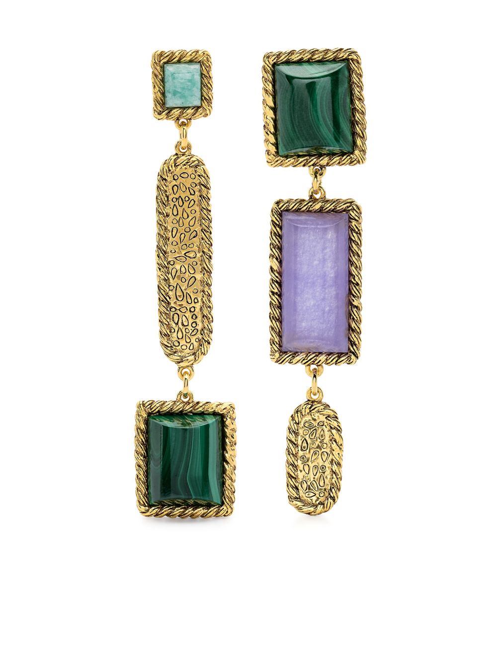 Aurelie Bidermann Malli asymmetric drop earrings - 金色