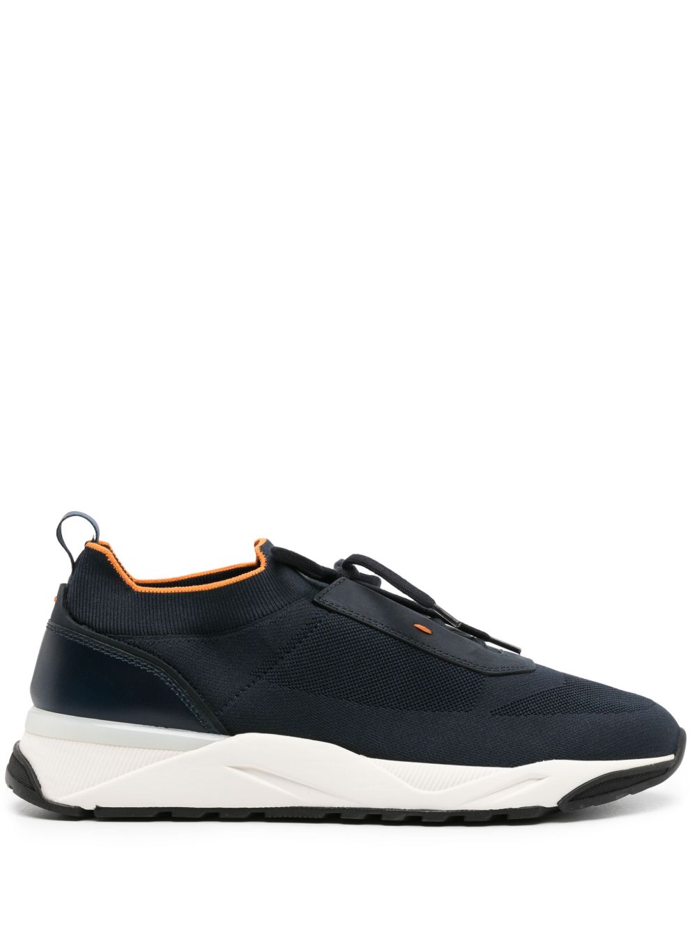 Santoni 针织套穿式运动鞋 - 蓝色