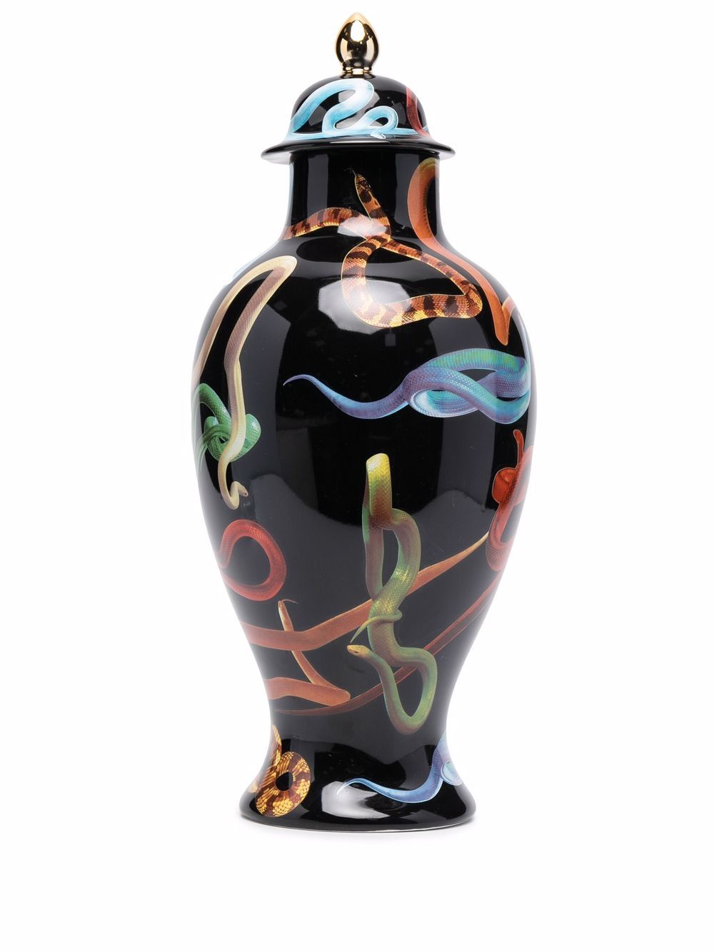 Seletti 蛇图案花瓶 - 黑色