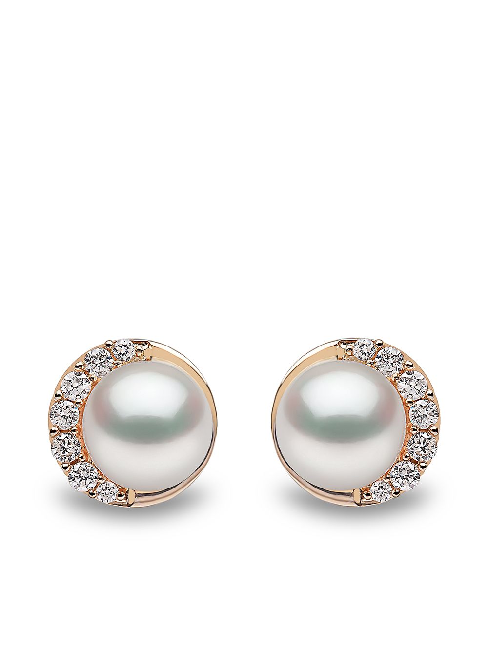 Yoko London Trend 18K黄金淡水珍珠钻石耳钉 - 金色