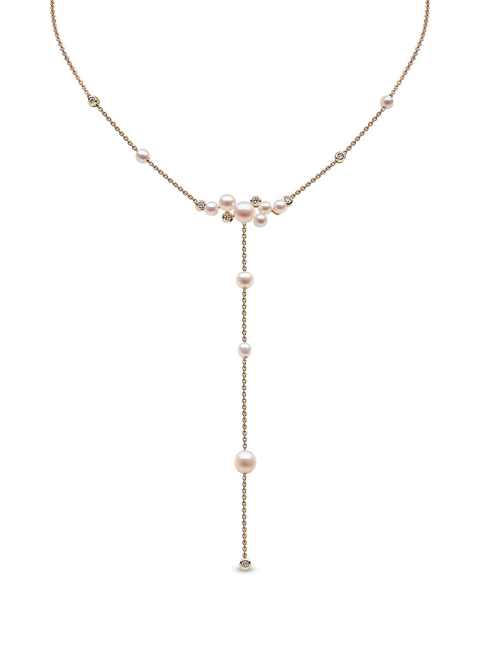 Yoko London Trend 18K黄金淡水珍珠钻石项链 - 金色