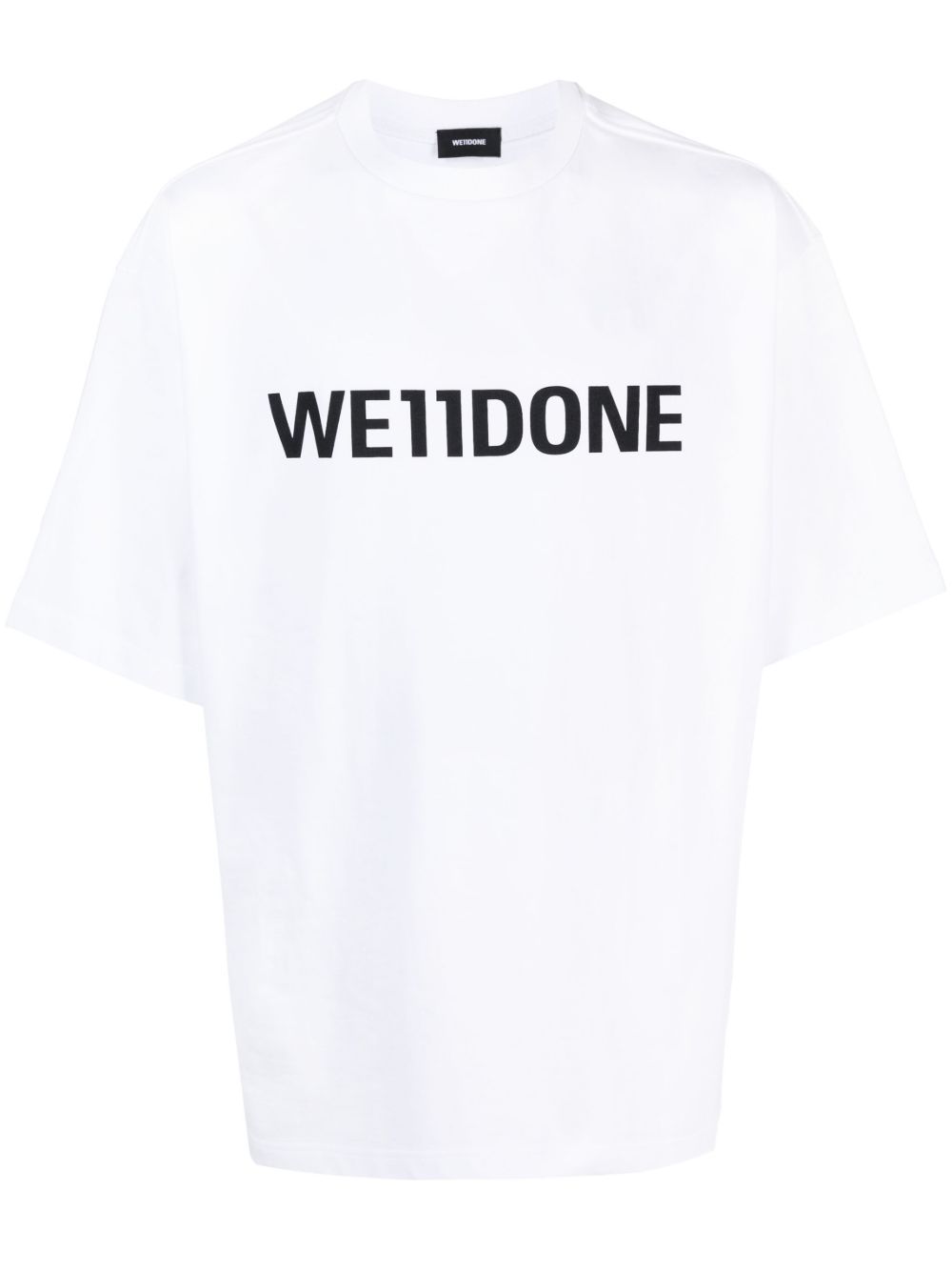 We11done logo印花棉T恤 - 白色