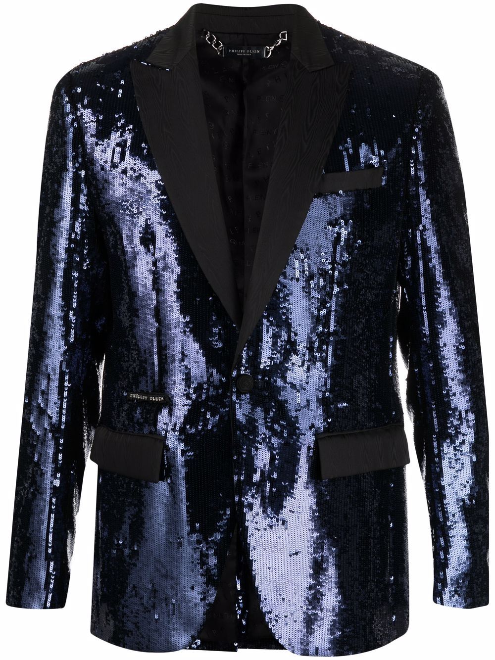Philipp Plein 缀饰单排扣西装夹克 - 蓝色