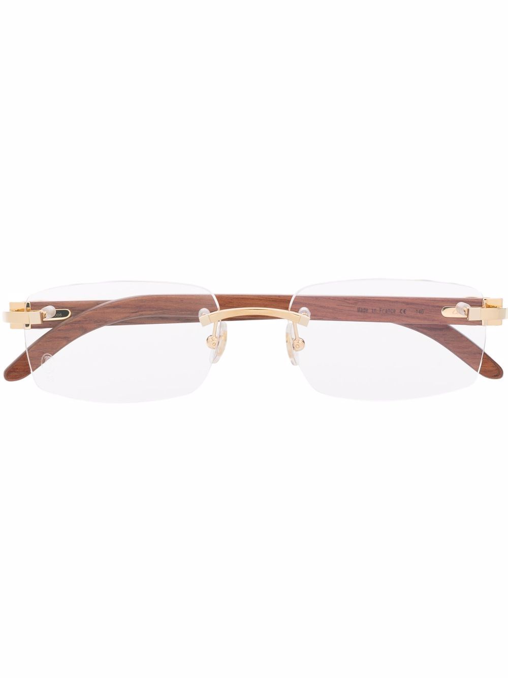 Cartier Eyewear 卡地亚眼镜系列 方形无框眼镜 - 褐色