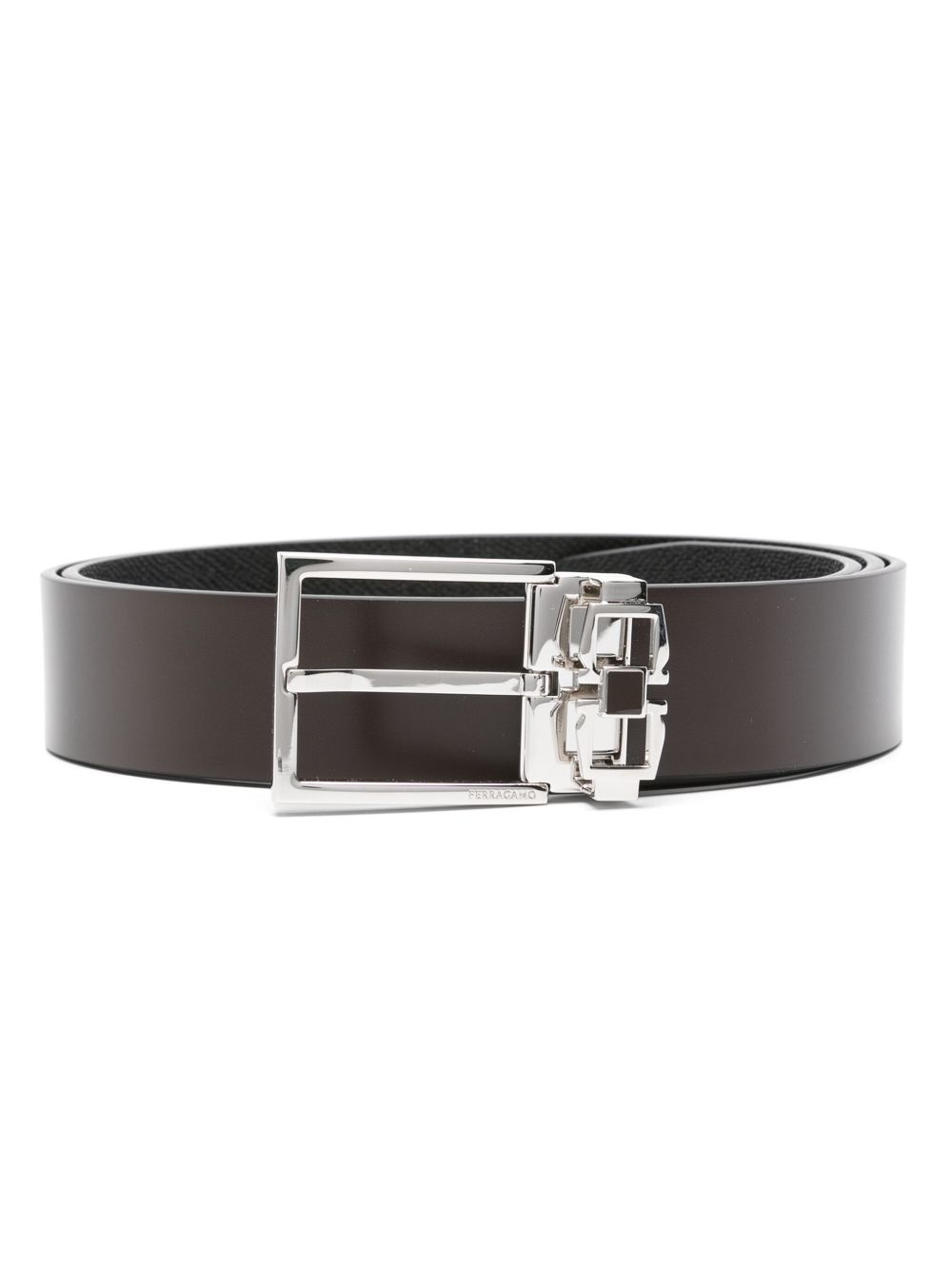 Ferragamo 双面皮质腰带 - 褐色