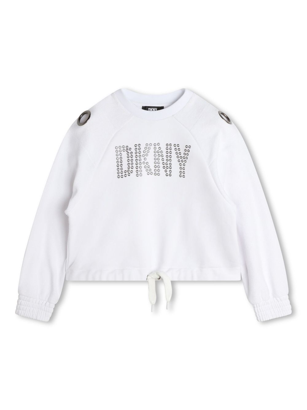 Dkny Kids 孔眼logo棉卫衣 - 白色