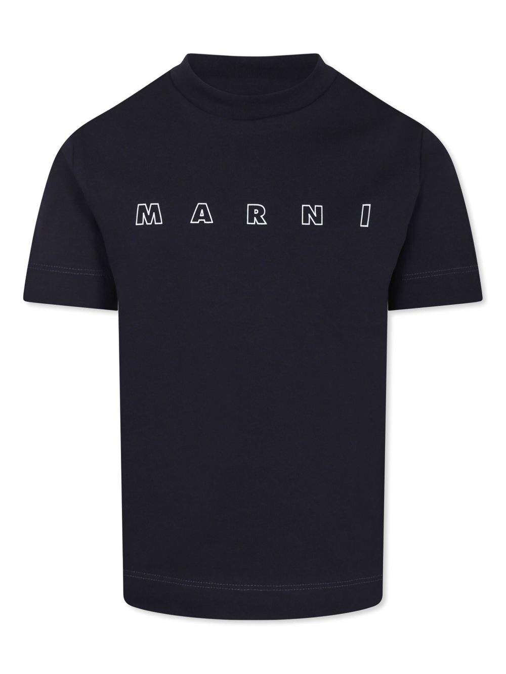Marni Kids logo印花T恤 - 蓝色