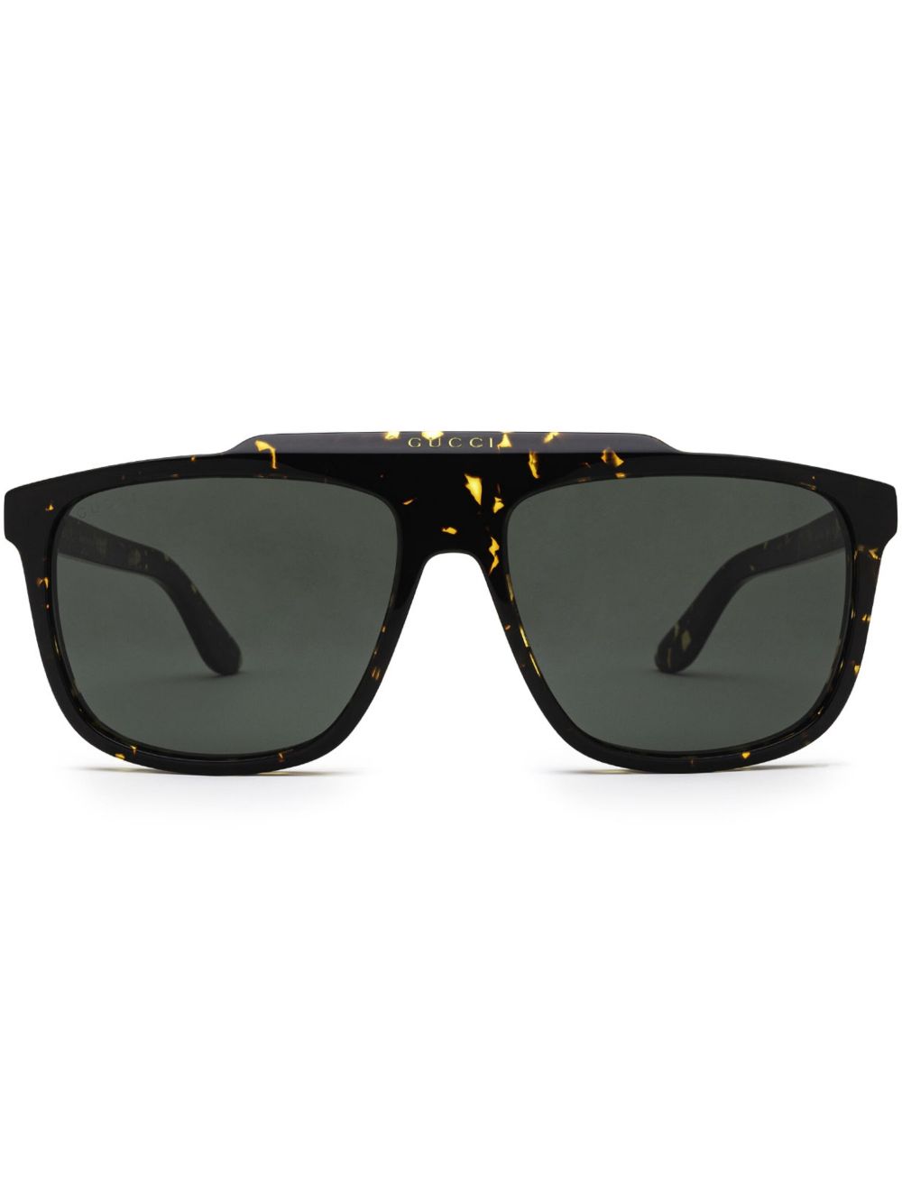 Gucci Eyewear 玳瑁纹方框太阳眼镜 - 褐色