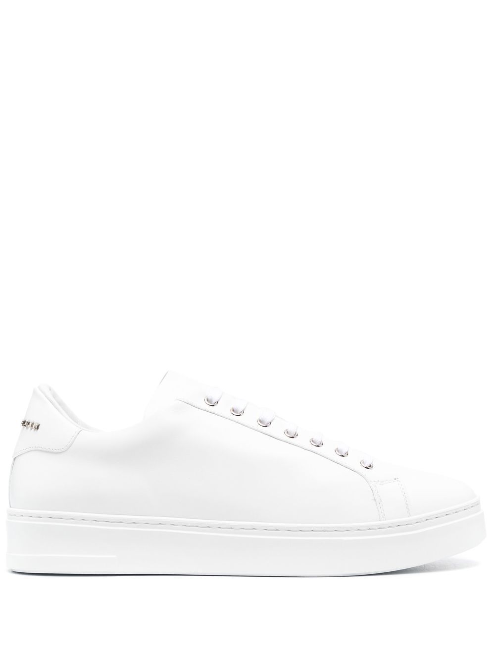 Philipp Plein Skull and Plein 低帮皮质运动鞋 - 白色