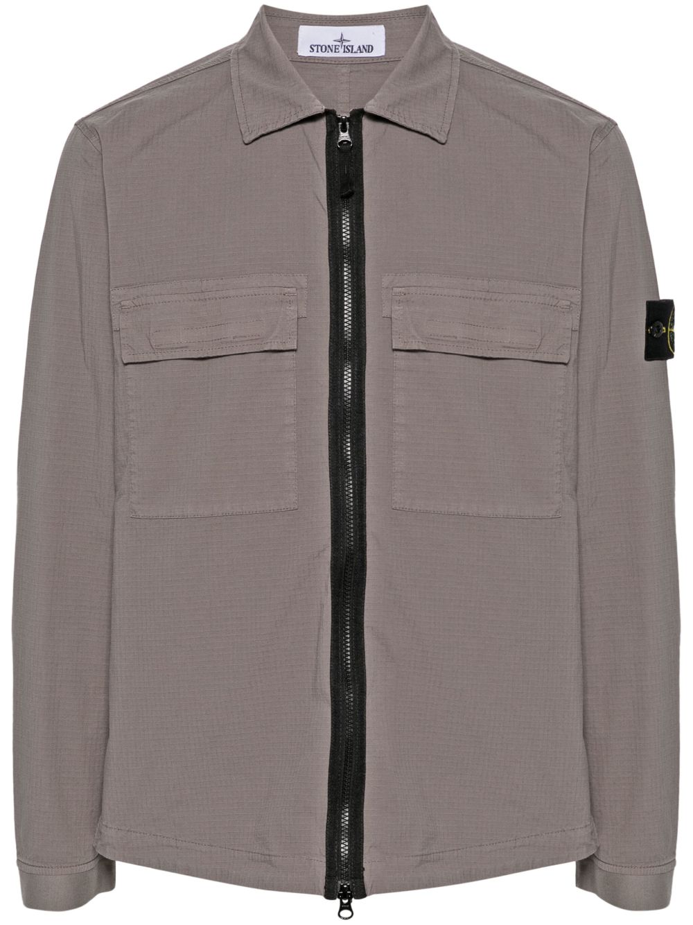 Stone Island 罗盘徽章衬衫式夹克 - 灰色