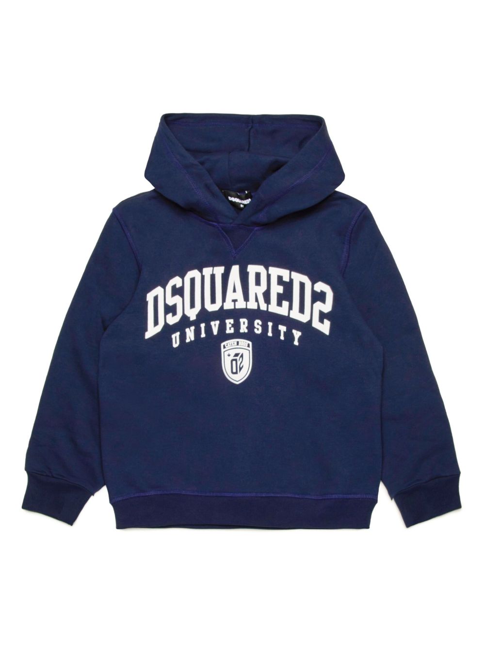 DSQUARED2 KIDS logo印花棉连帽衫 - 蓝色