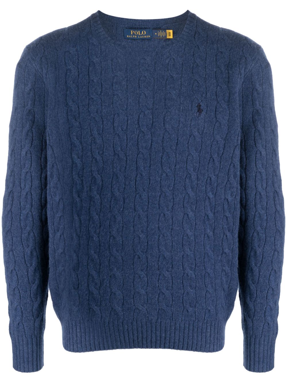 Polo Ralph Lauren 刺绣粗绞花针织毛衣 - 蓝色