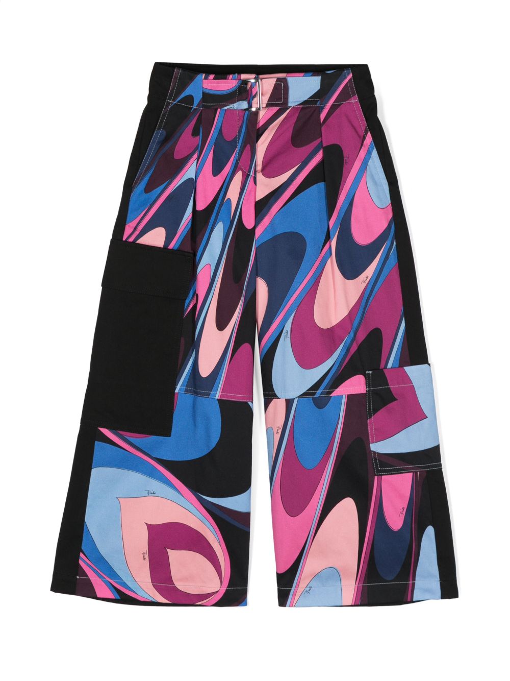 PUCCI Junior Marmo 印花阔腿裤 - 黑色