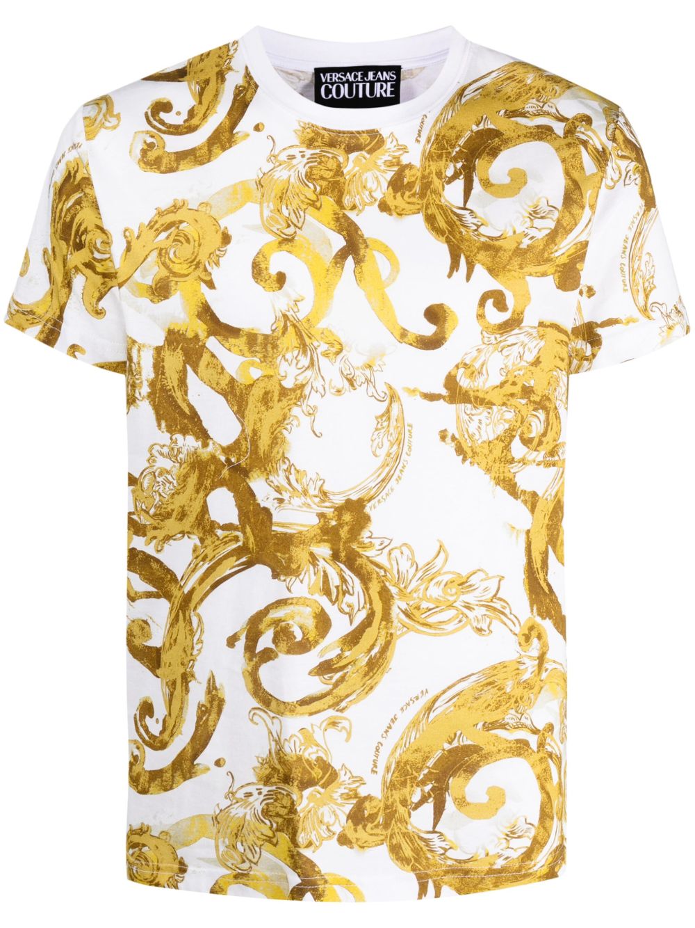 Versace Jeans Couture 巴洛克印花棉T恤 - 白色
