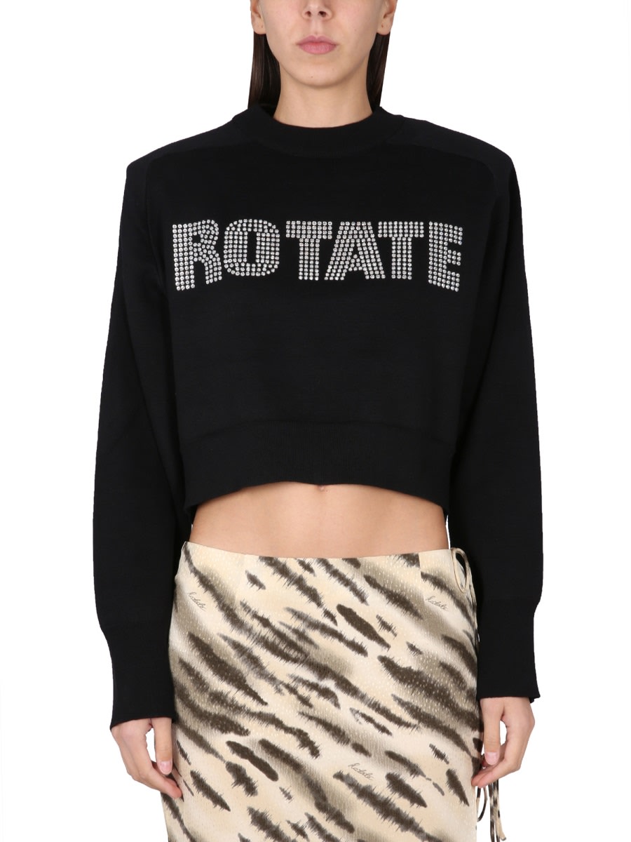 Rotate by Birger Christensen Cropped Shirt With Logo