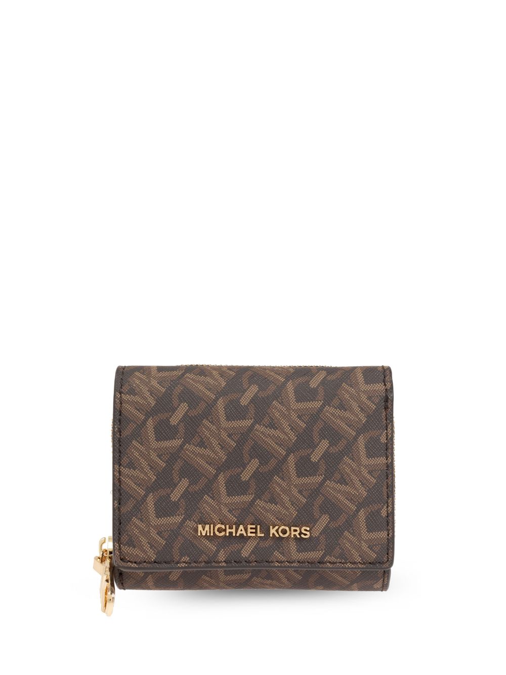 Michael Michael Kors logo印花钱包 - 褐色