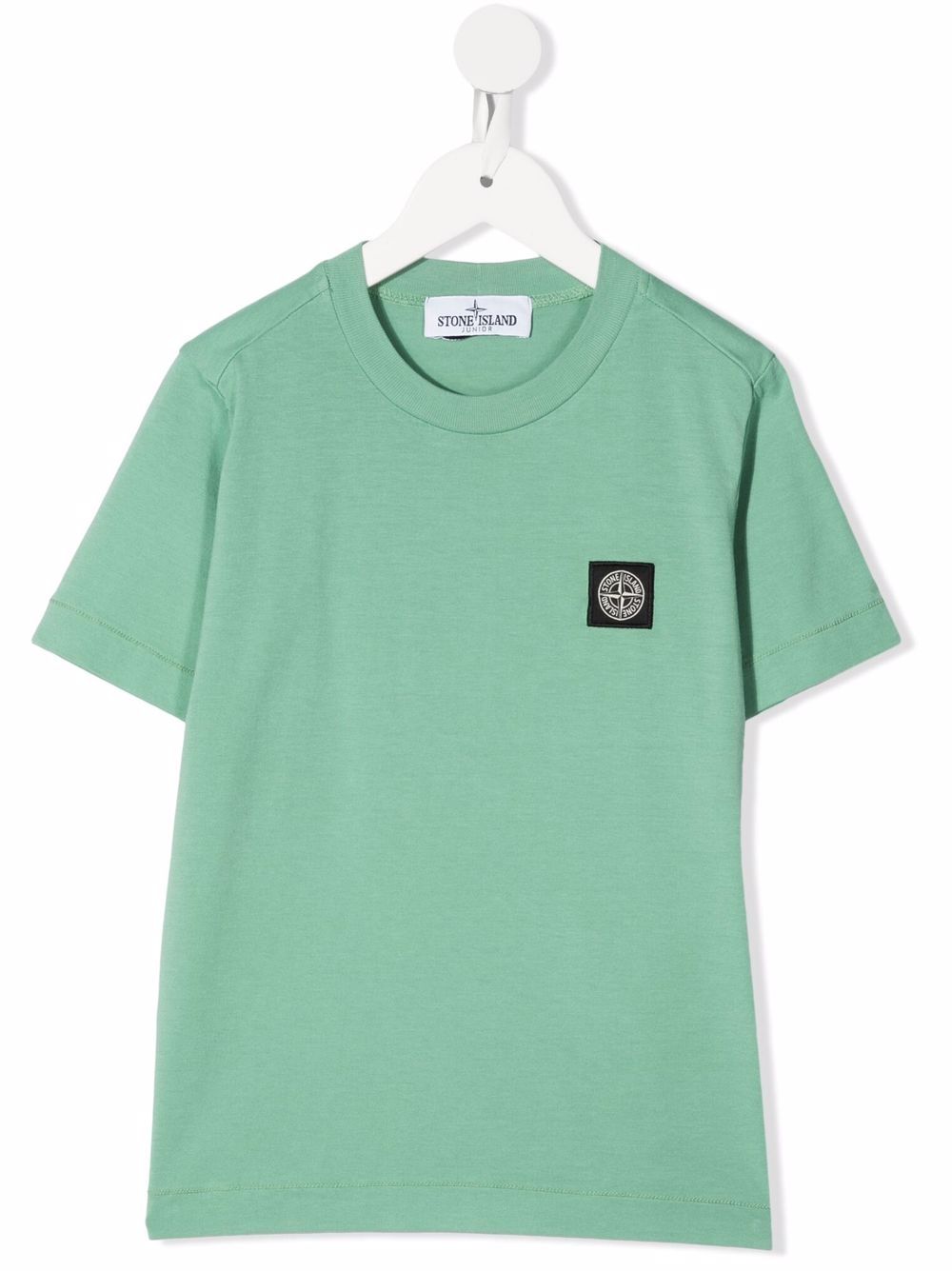 Stone Island Junior 胸处标贴T恤 - 绿色