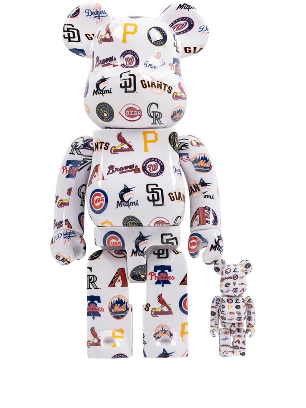 MEDICOM TOY x MLB National League BE@RBRICK 100% & 400% 模型玩具套装 - 白色