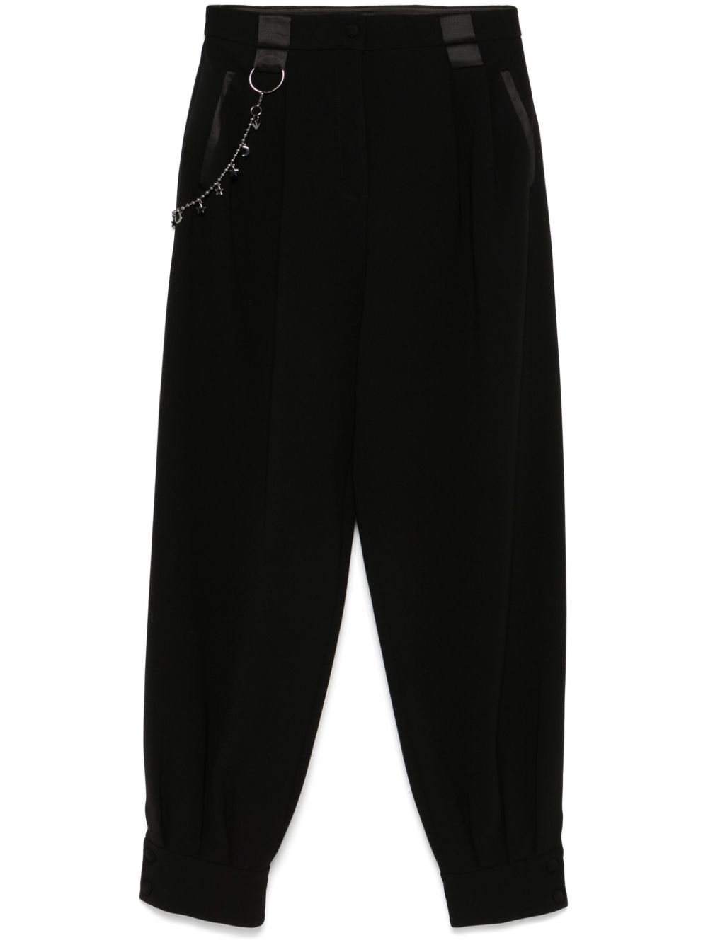Emporio Armani 搭链细节长裤 - 黑色