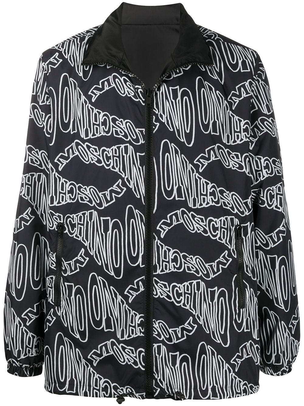 Moschino 莫斯奇诺 logo双面裹身式夹克 - 黑色