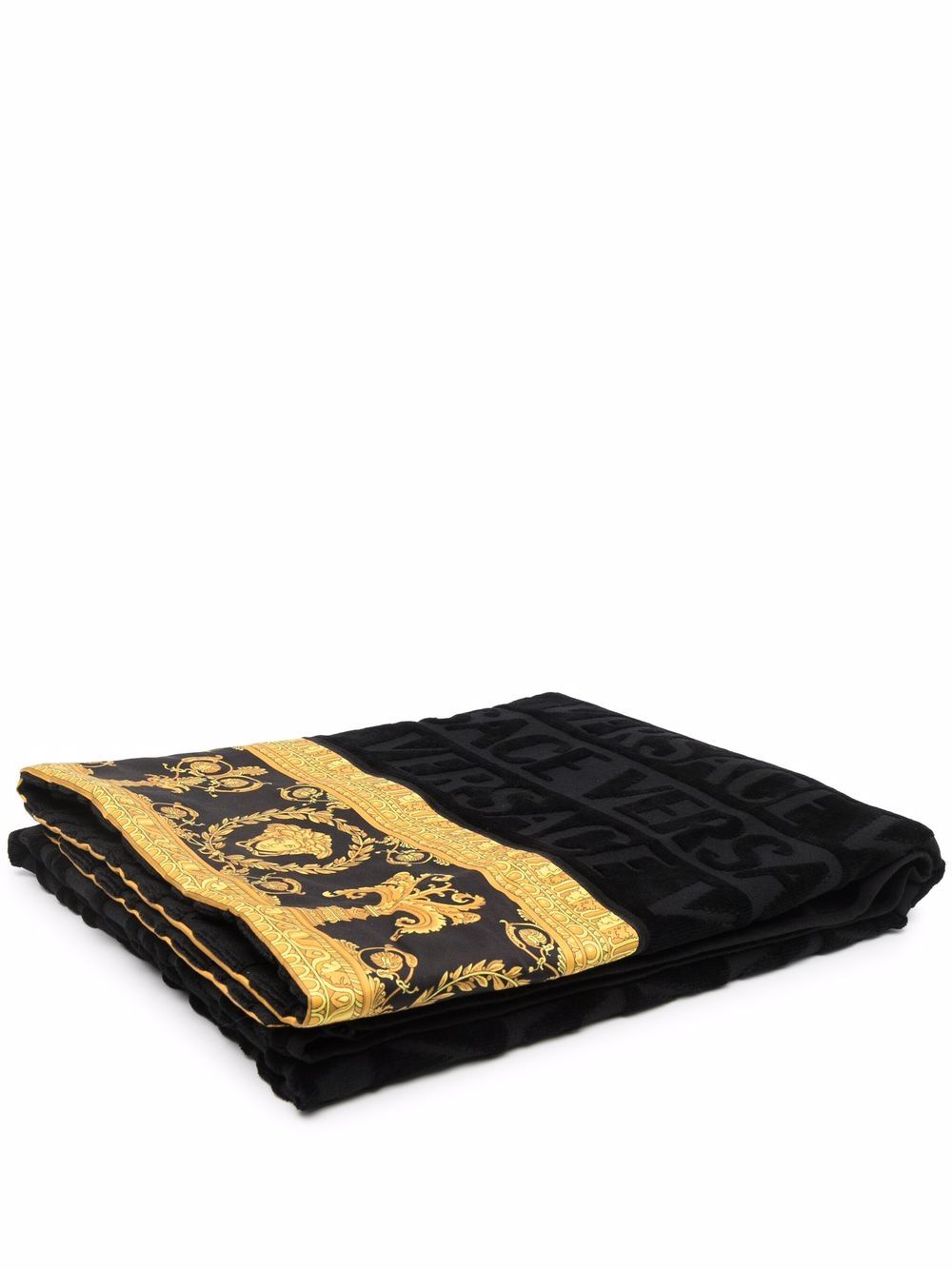 Versace I ♡ Baroque 浴巾 - 黑色