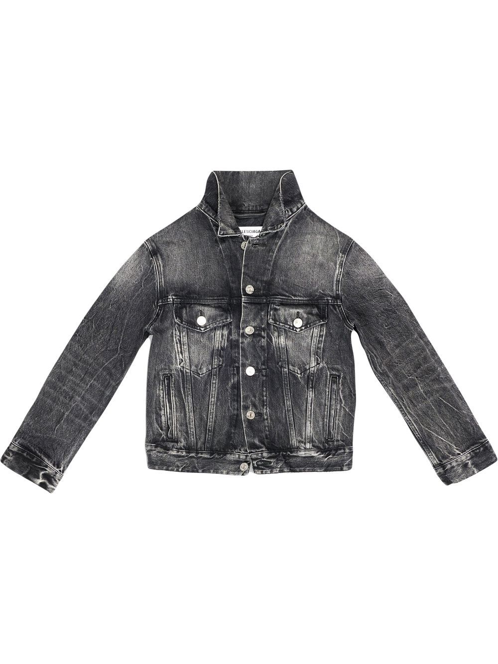 Balenciaga Shrunk Crinkled 牛仔夹克 - 黑色
