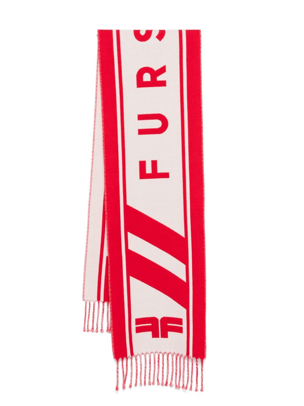 FURSAC logo提花围巾 - 红色