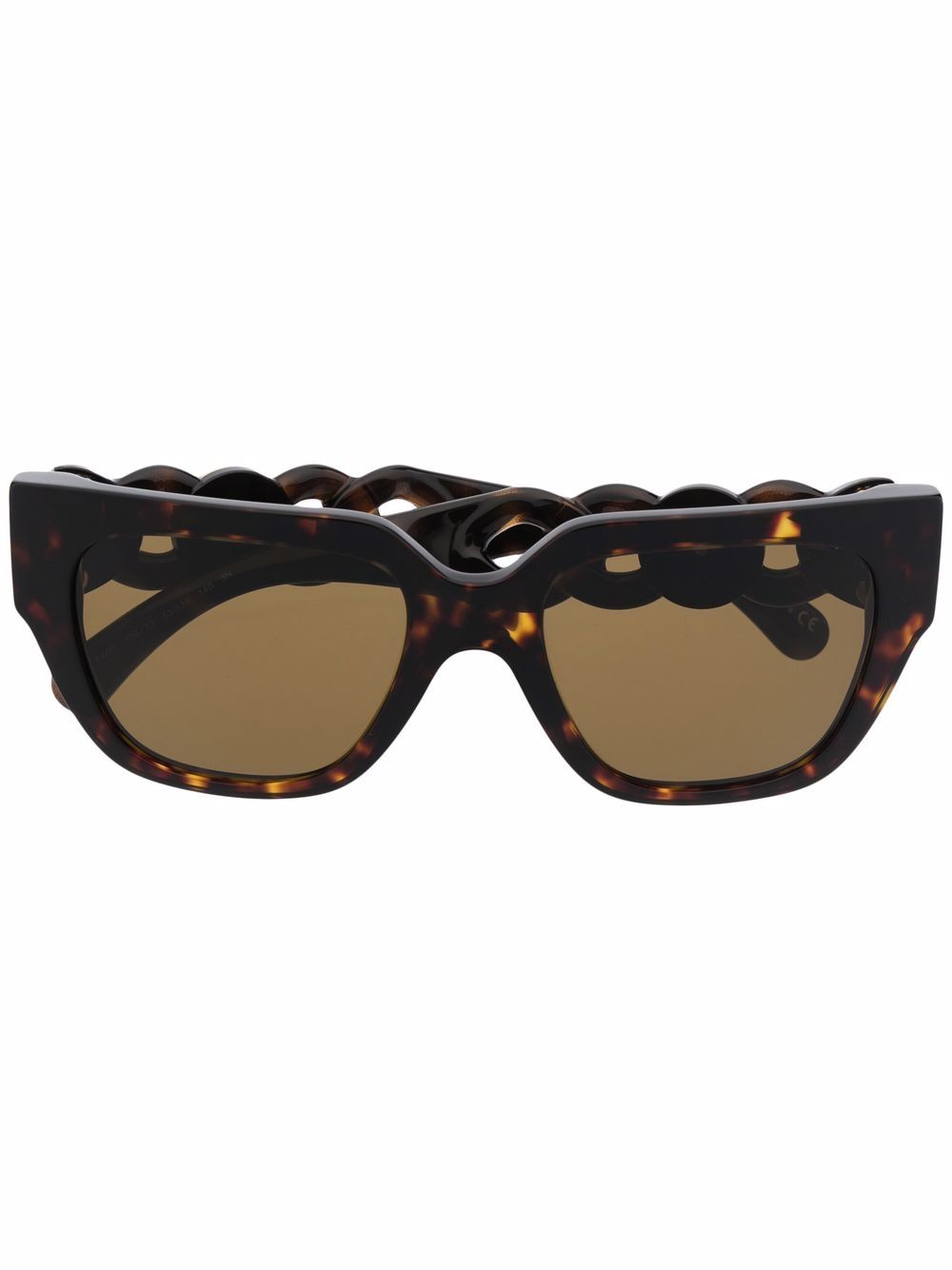 Versace Eyewear 范思哲 雕塑感方框太阳眼镜 - 褐色