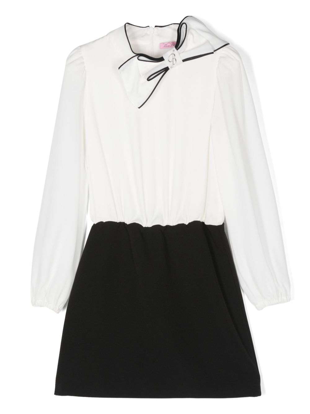 Miss Blumarine logo标牌连衣裙 - 白色
