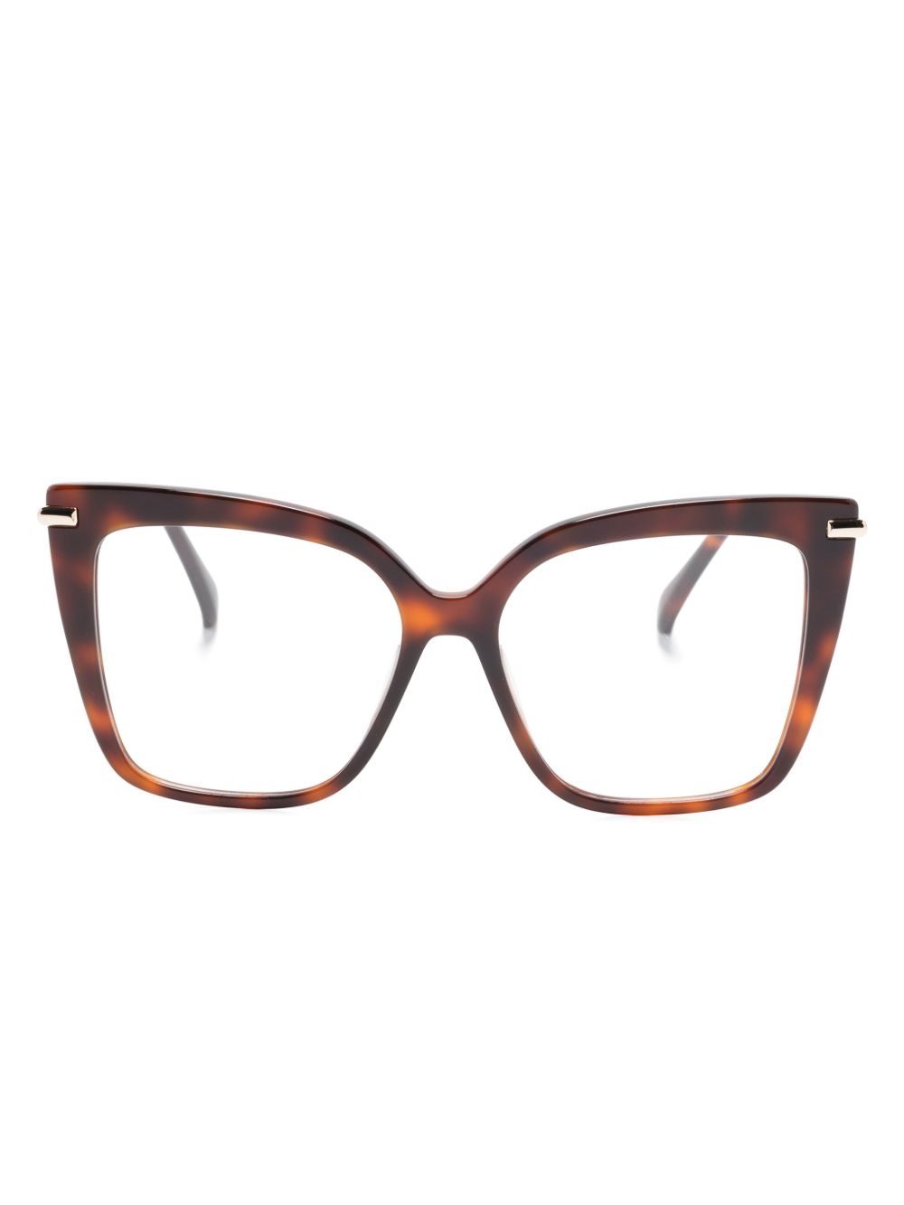 Max Mara Eyewear 玳瑁纹猫眼框眼镜 - 褐色