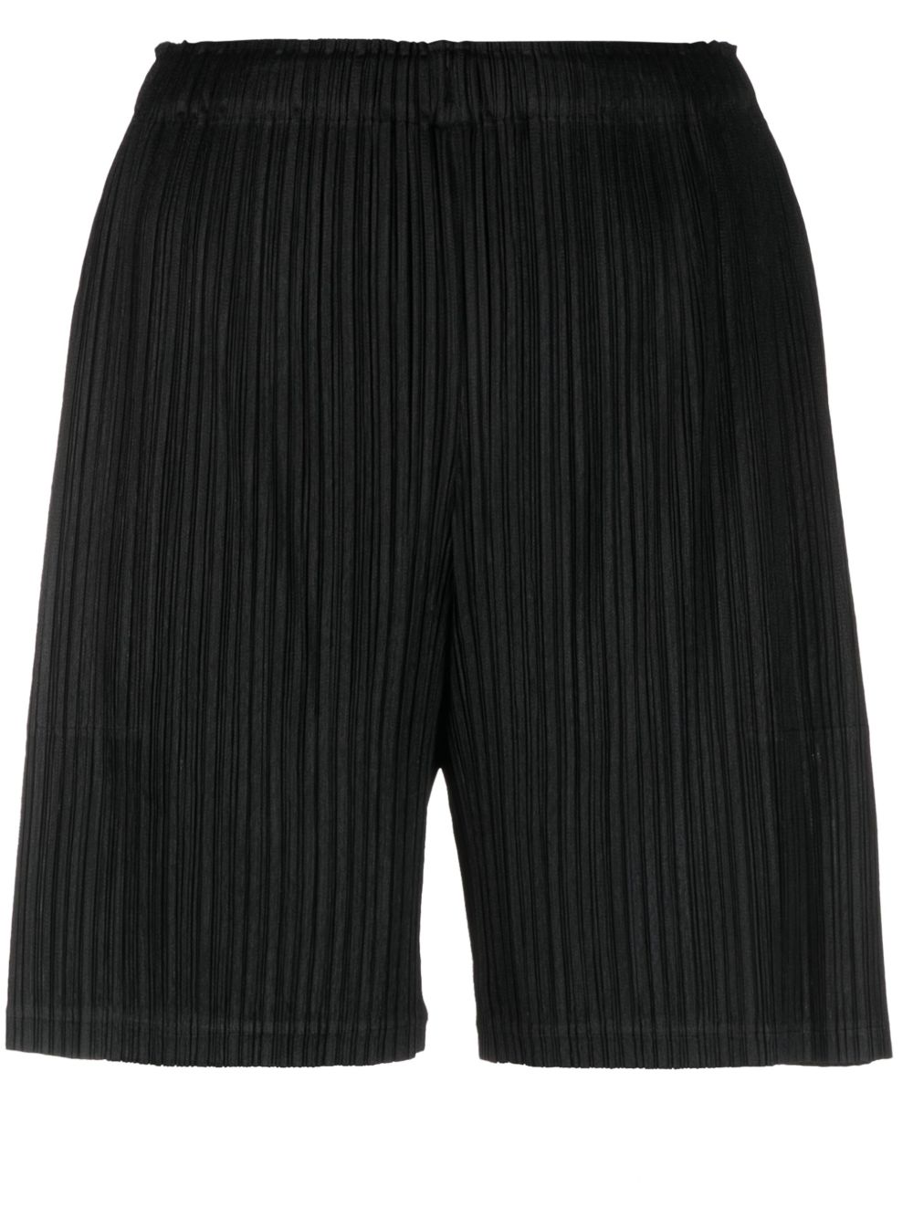 Pleats Please Issey Miyake Thicker Bottoms 1 褶饰短裤 - 黑色