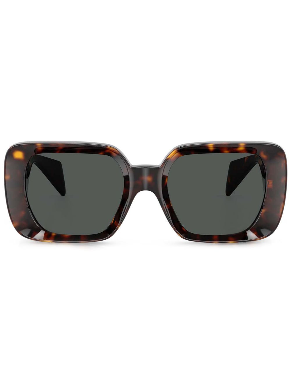 Versace Eyewear 玳瑁纹方框太阳眼镜 - 褐色