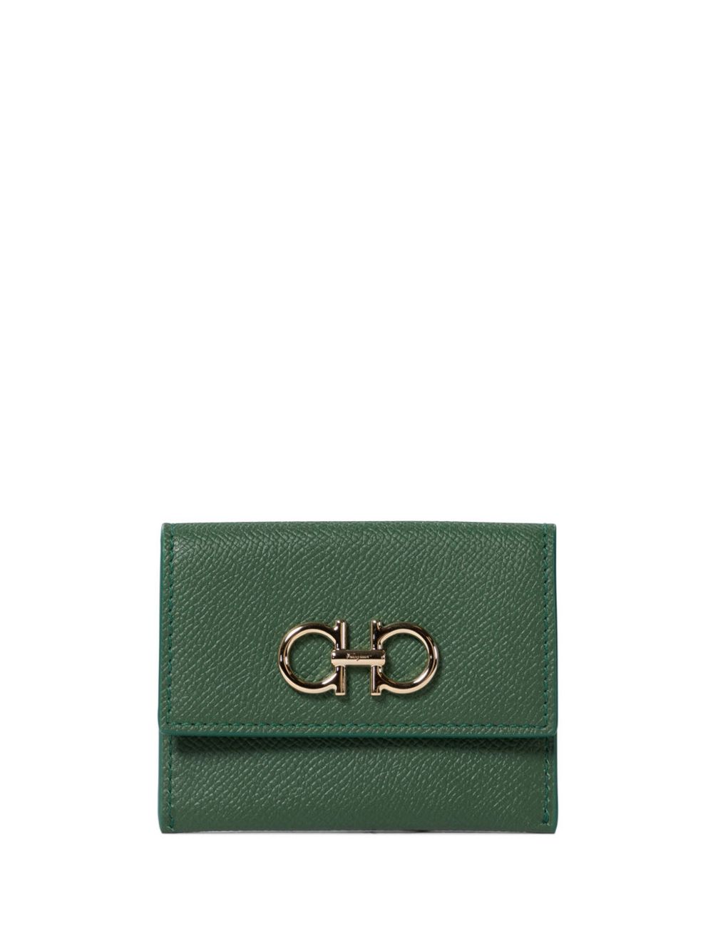 Ferragamo logo-plaque wallet - 绿色