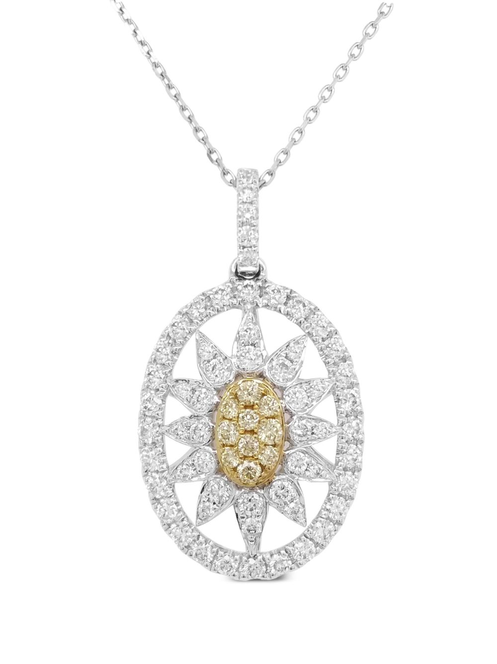 HYT Jewelry 18K黄金铂金钻石项链 - 银色