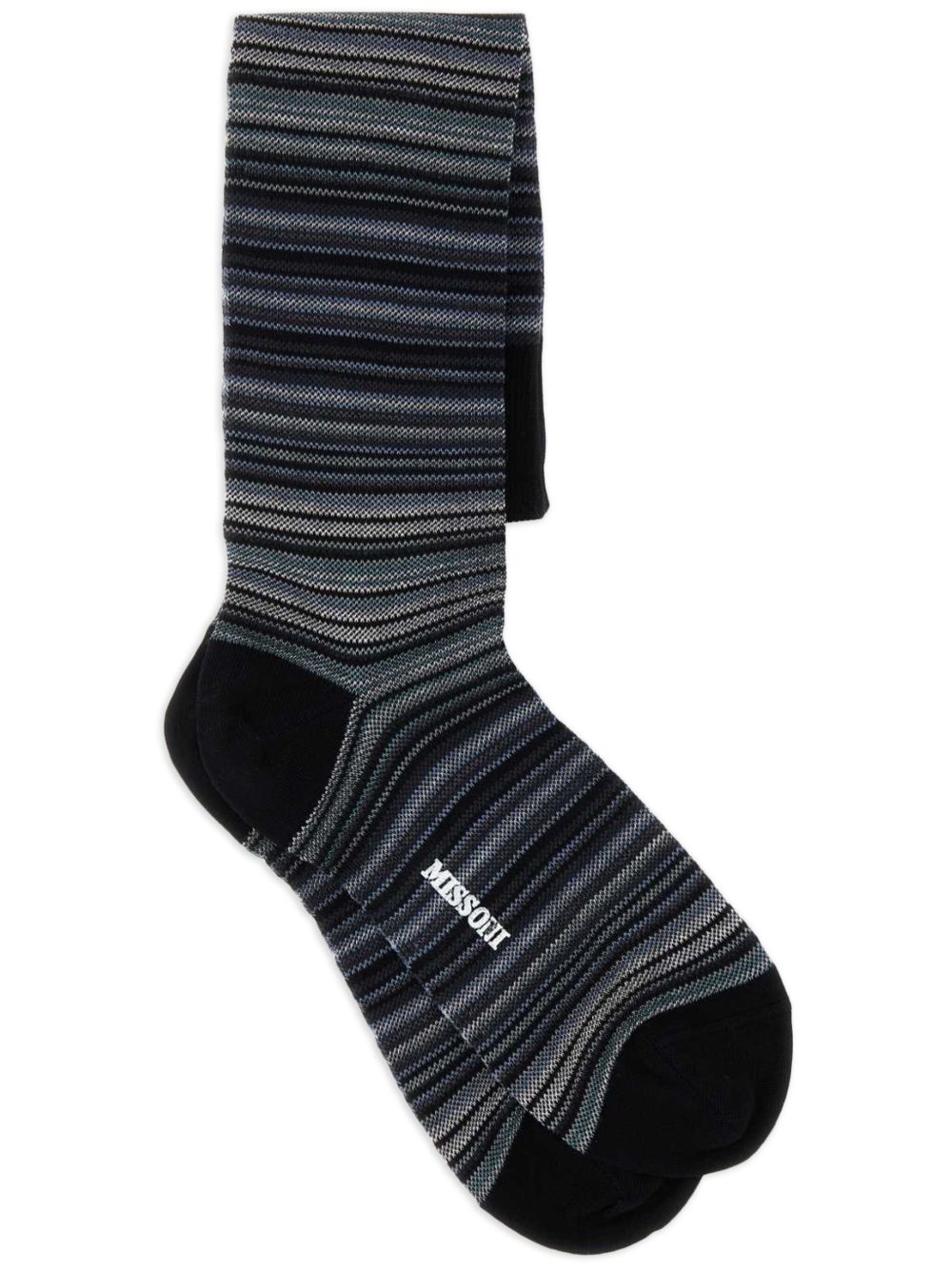 Missoni 条纹中筒针织袜 - 黑色